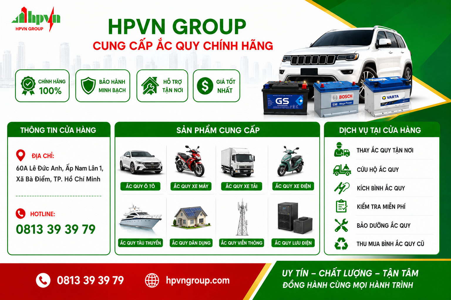 Cửa Hàng Ắc Quy Chính Hãng Tại Xã Bà Điểm, Hóc Môn | HPVN Group 